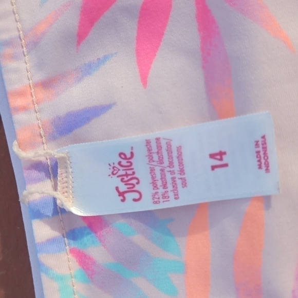 Justice reversible bikini bottoms ombre and palm leaves size 14 - Picture 3 of 8